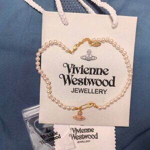 Vivienne Westwood Safety Pin Orb Necklace Choker Row Gold